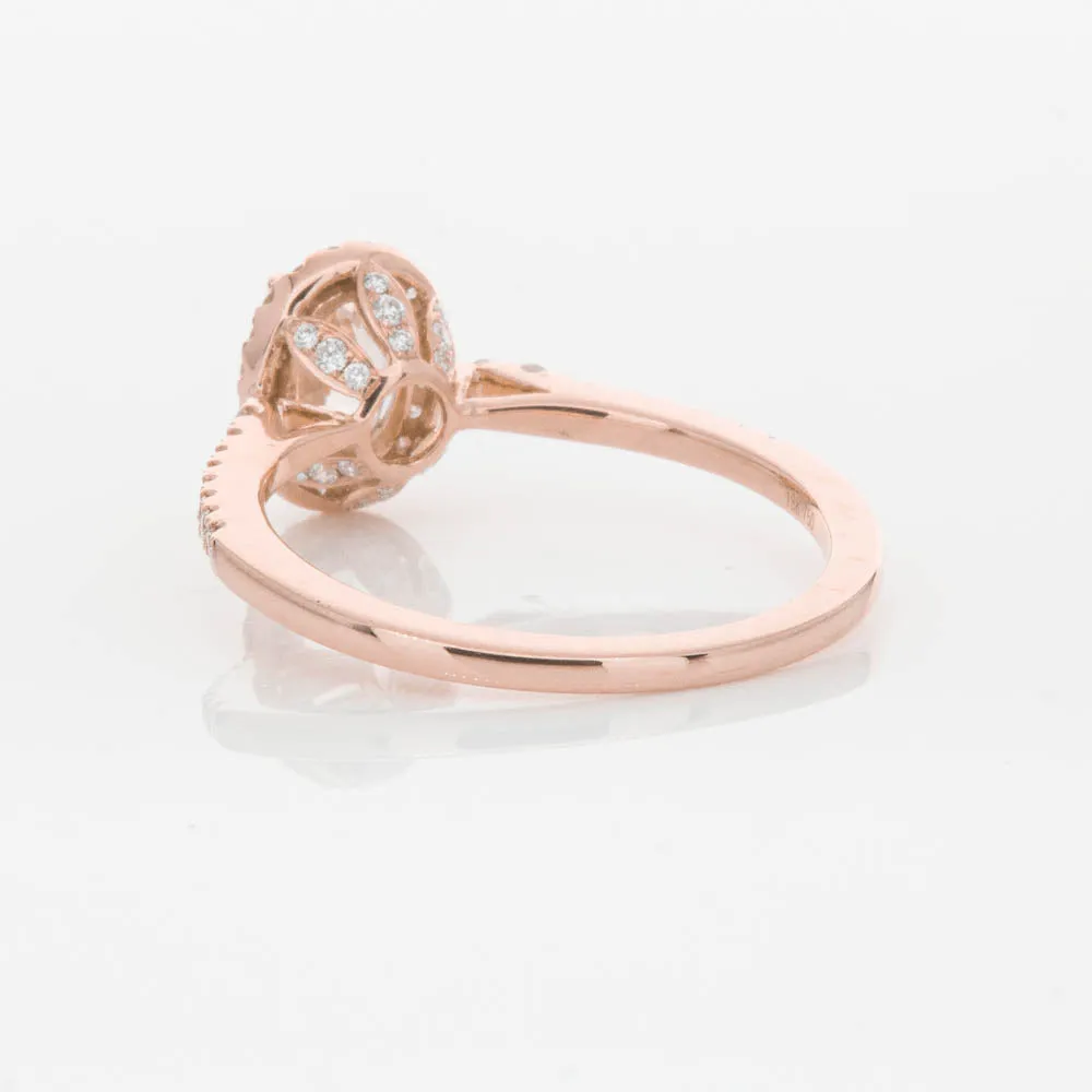 18ct Rose Gold .76ct Morganite & Diamond Mini Sierra Ring