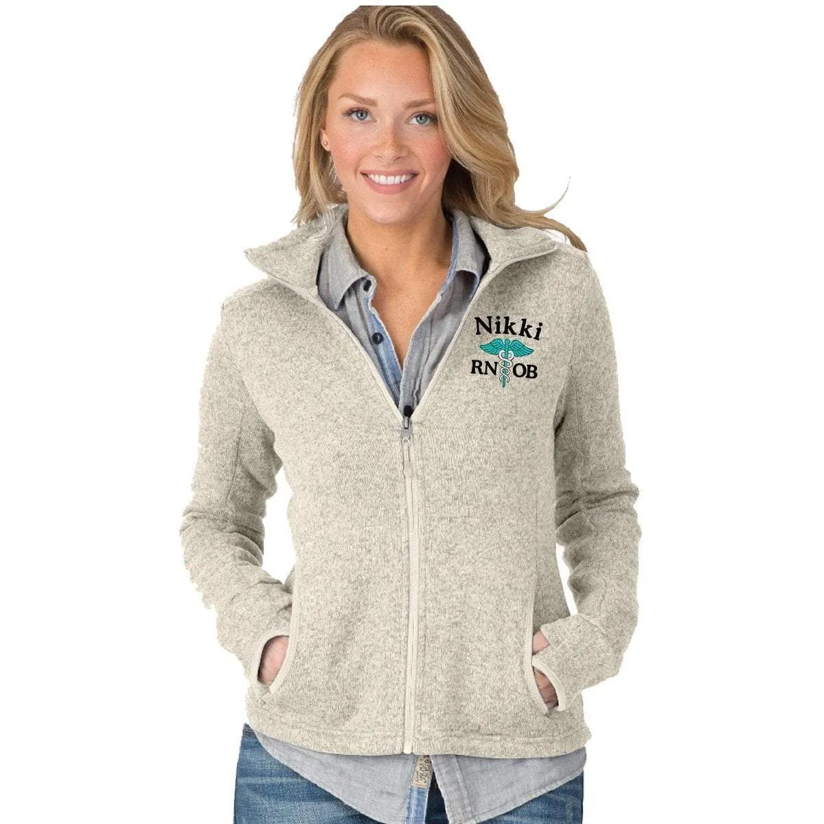5493 |  Charles River Women's Heathered Fleece Jacket PLUS Tote Bag Combo
