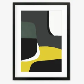 Abstract Linocut Framed Art