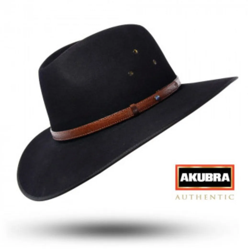 Akubra - Coober Pedy - Fur Felt & Opal - Black