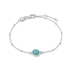 Amazonite Healing Stone Bobble Bracelet Sterling Silver