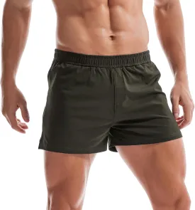 AMY COULEE Mens Gym Shorts 3" Bodybuilding Workout Shorts Lightweight Running Lounge Cotton Sleep Bottoms