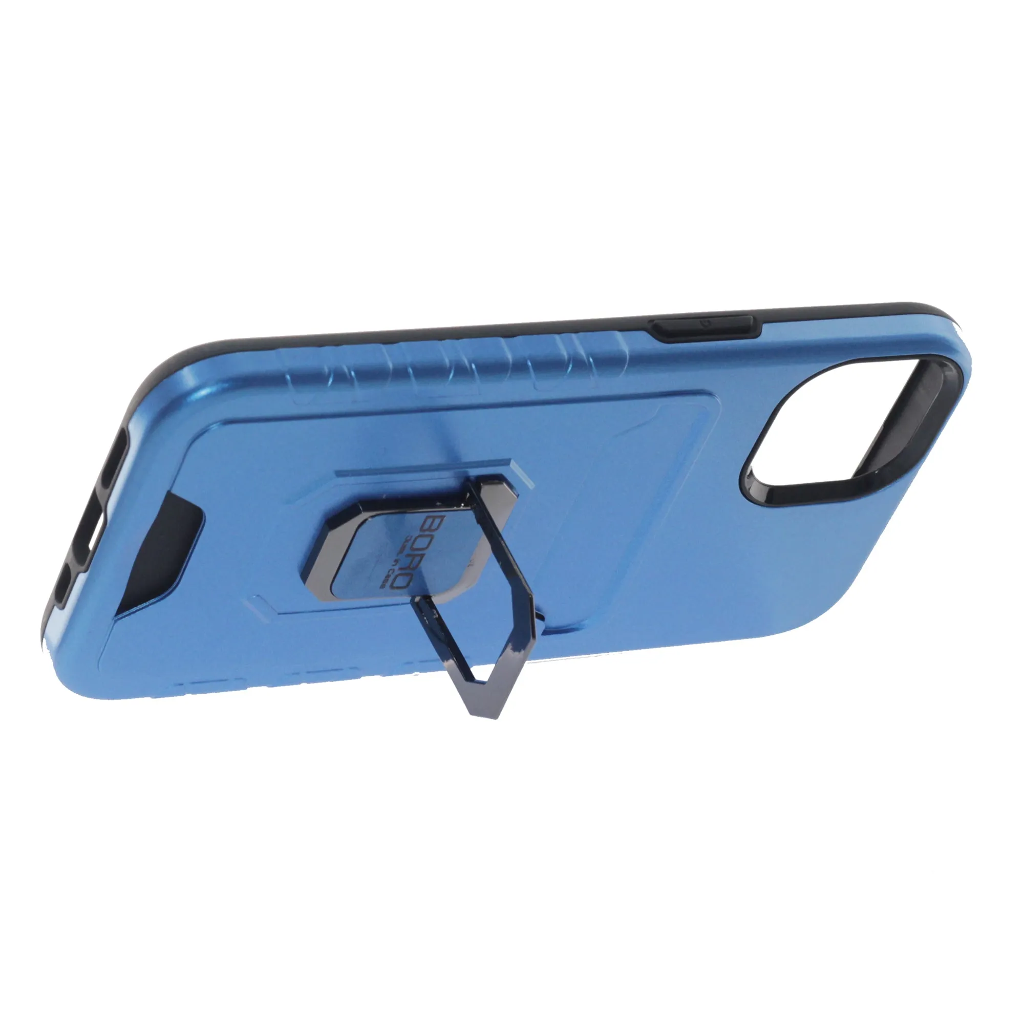 Apple iPhone 14 Case, (BORO) Magnetic Ring Armor Case with Card Holder, Color Blue