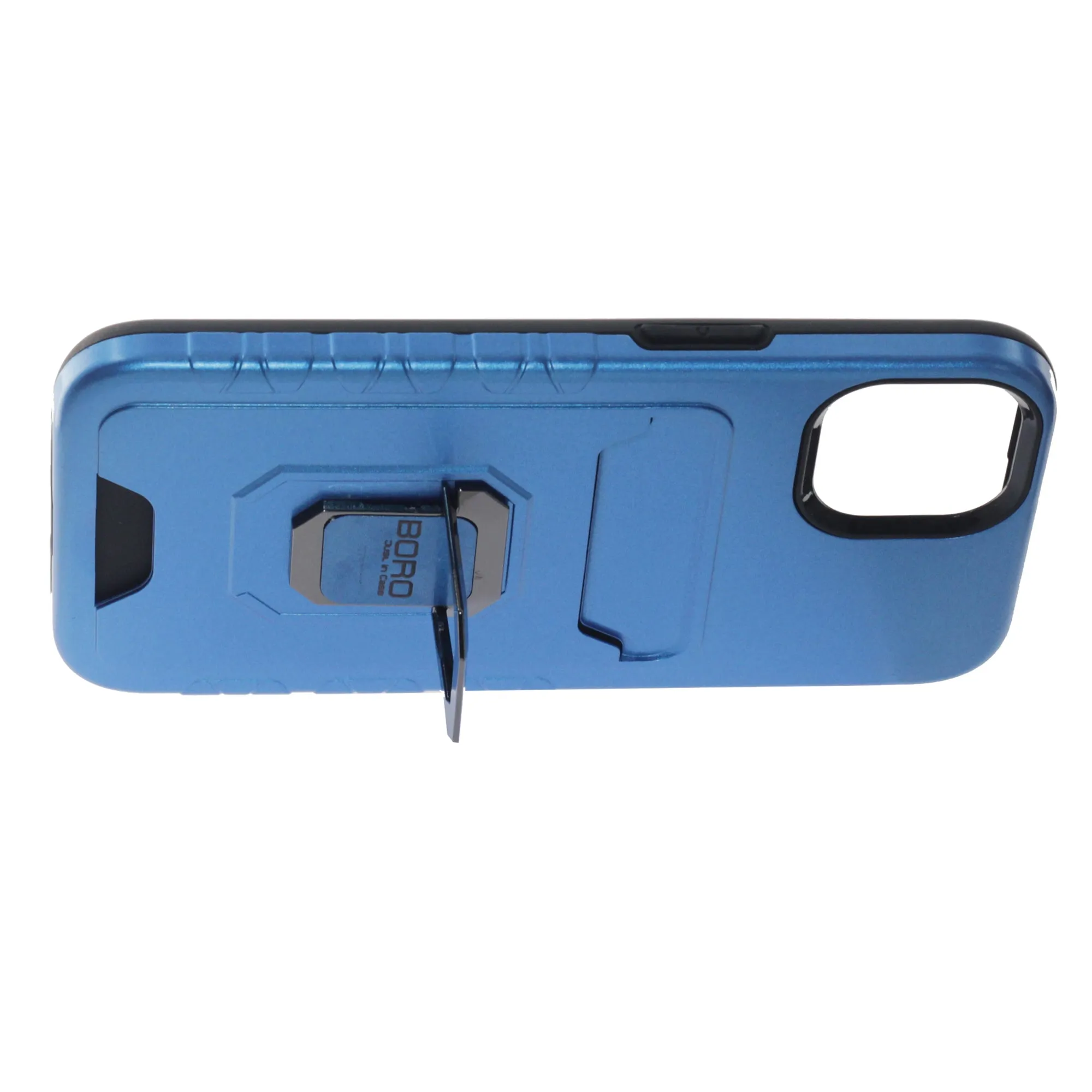 Apple iPhone 14 Case, (BORO) Magnetic Ring Armor Case with Card Holder, Color Blue