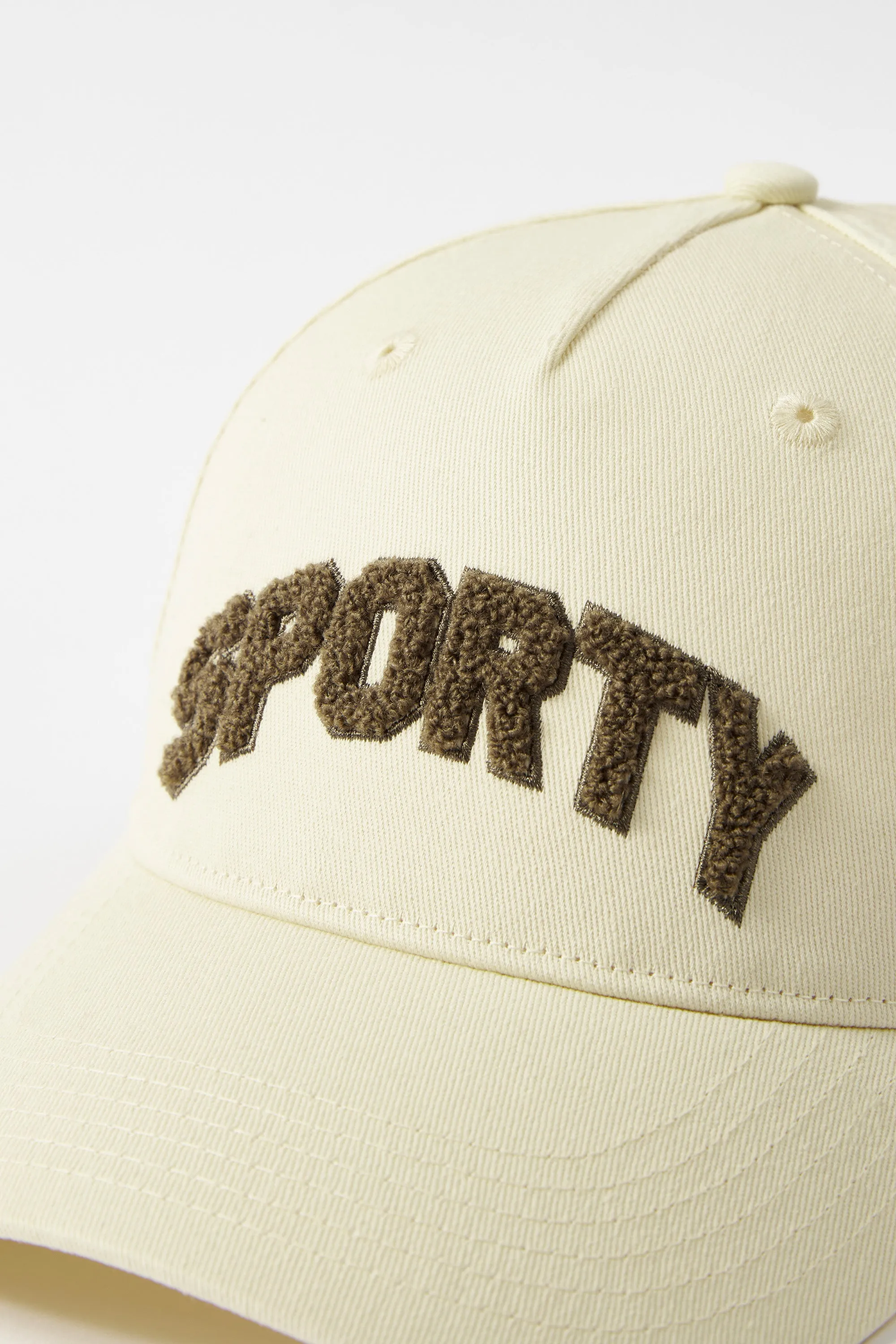 Appliqué Baseball Cap in Bone