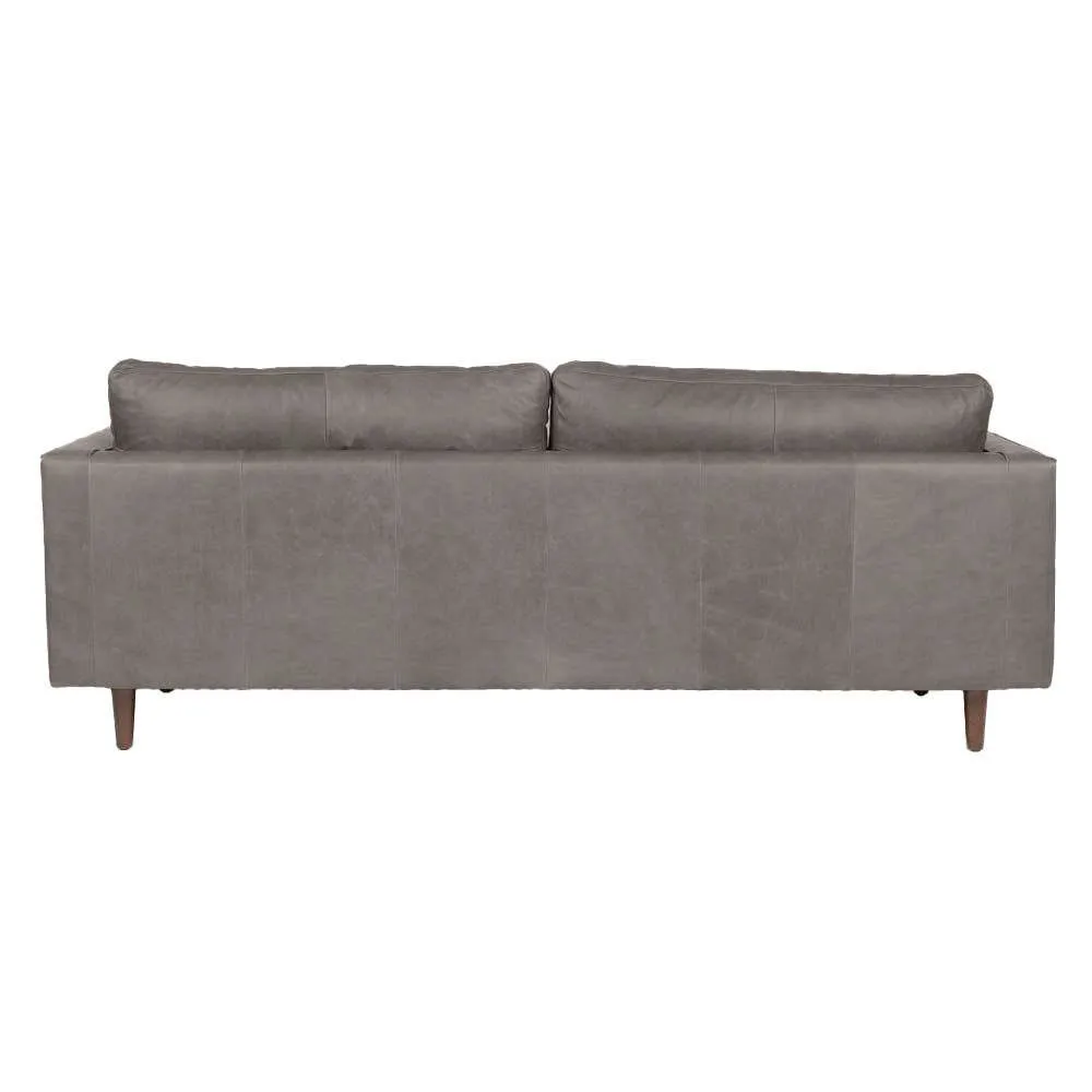 Ashla Grey Faux Leather Sofa (3 Seater)