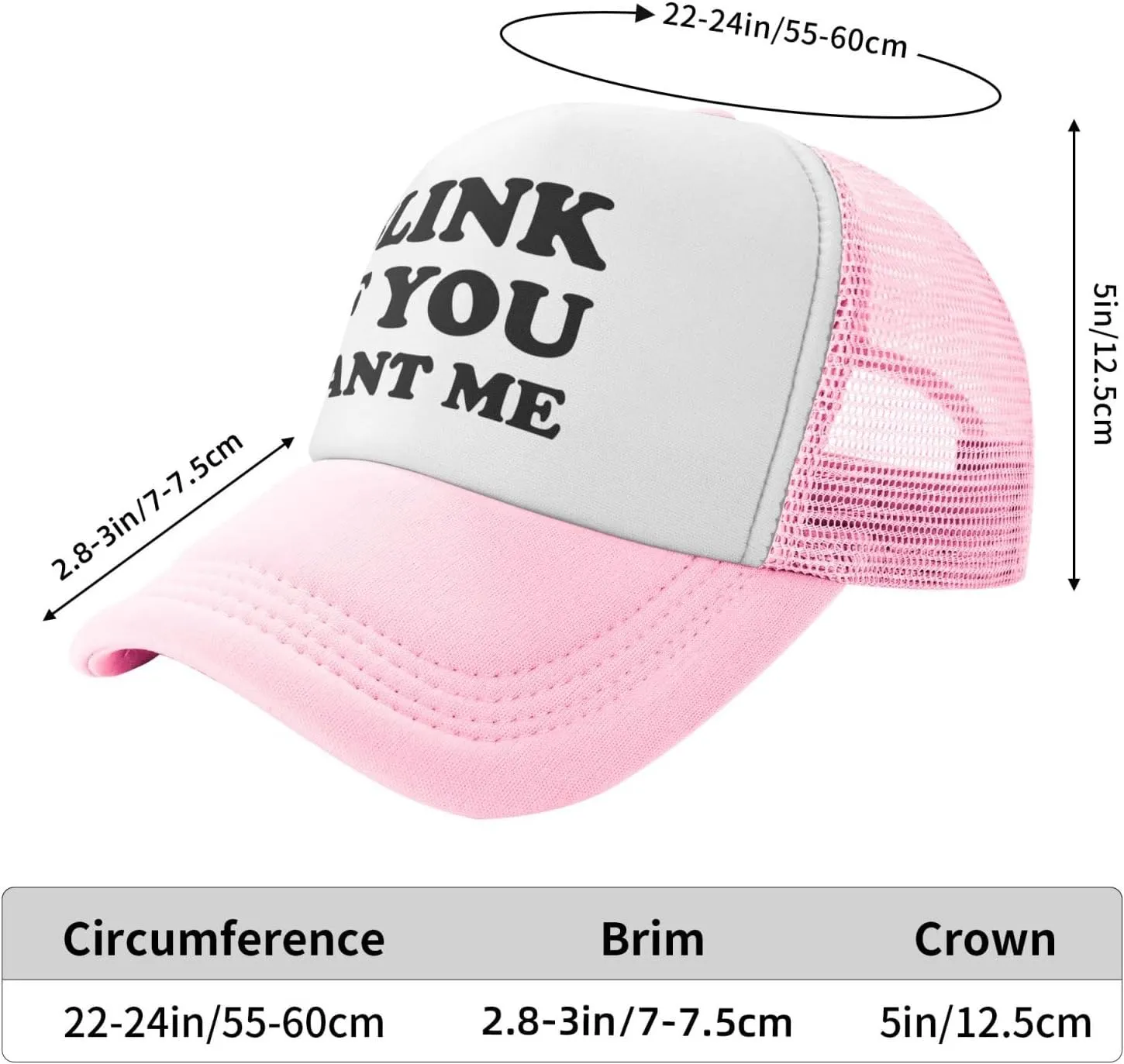 Blink If You Want Me Funny Adjustable Mesh Trucker Hat Sport Baseball Cap Men Women Gift Dad Hat Fishing Cap Black