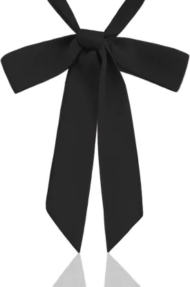 Bolo Bow Tie for Women, Ribbon Bowie for Girls Solid Color Neck Self Tie for Cosplay School Uniform Shirt