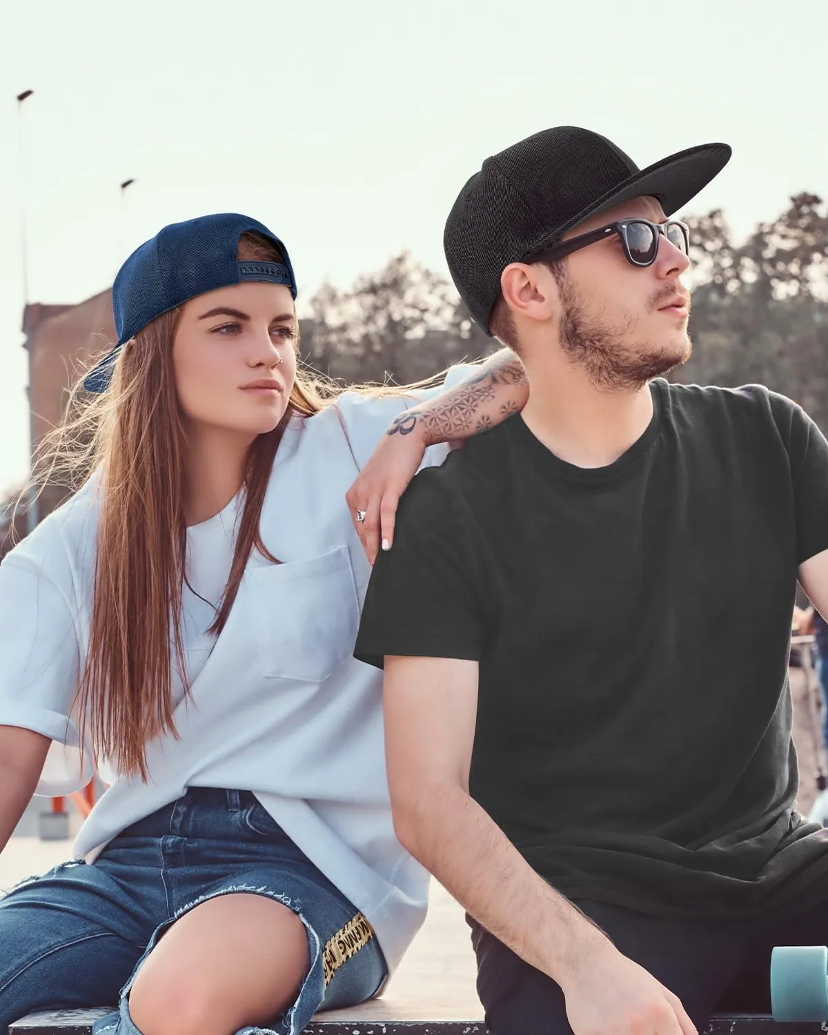 Century Star Snapback Hats for Men Flat Bill Brim Baseball Cap Women Adjustable Hip Hop Style Blank Trucker Hat