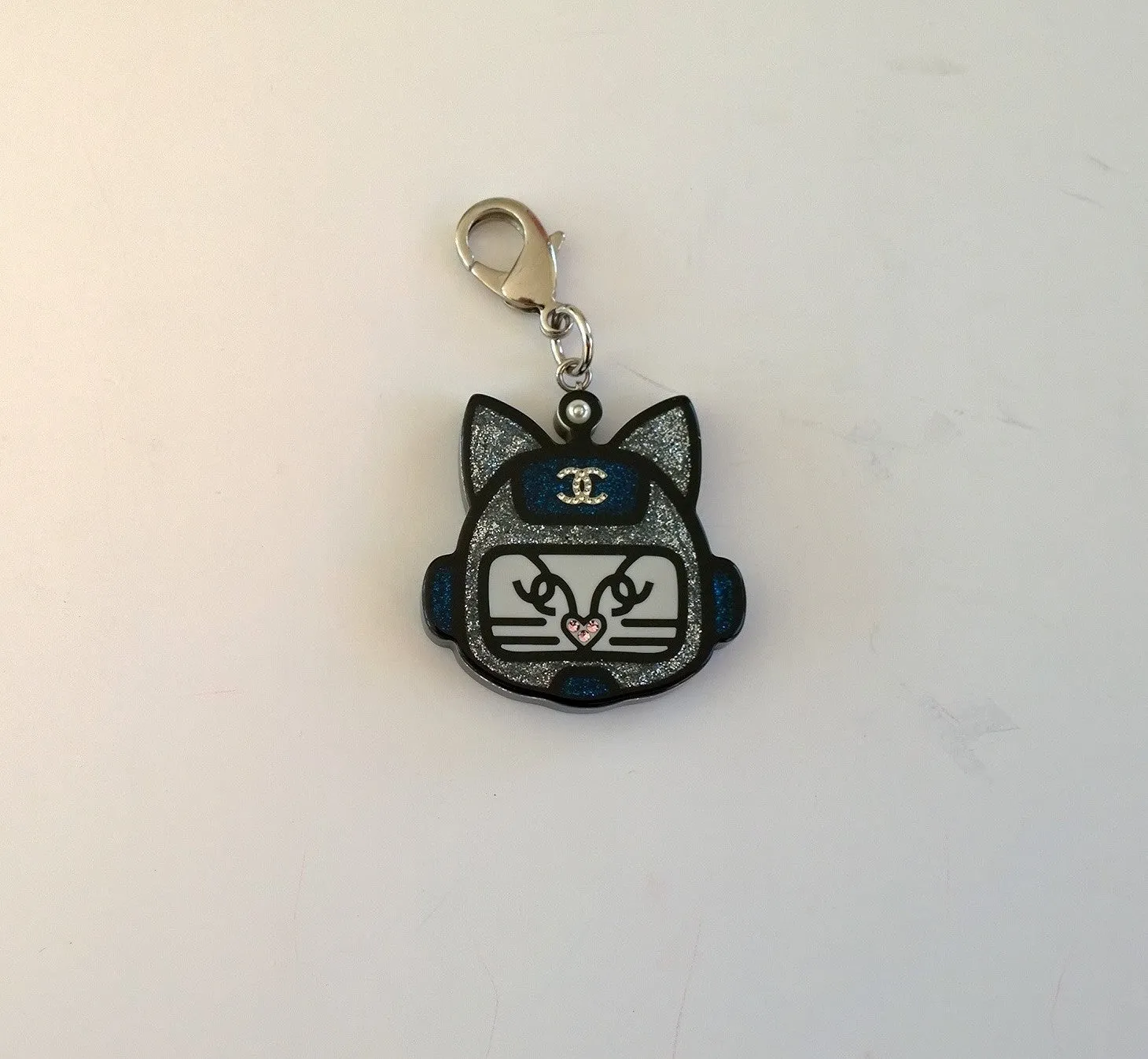 Chanel Choupette Glitter Key Ring Bag Charm