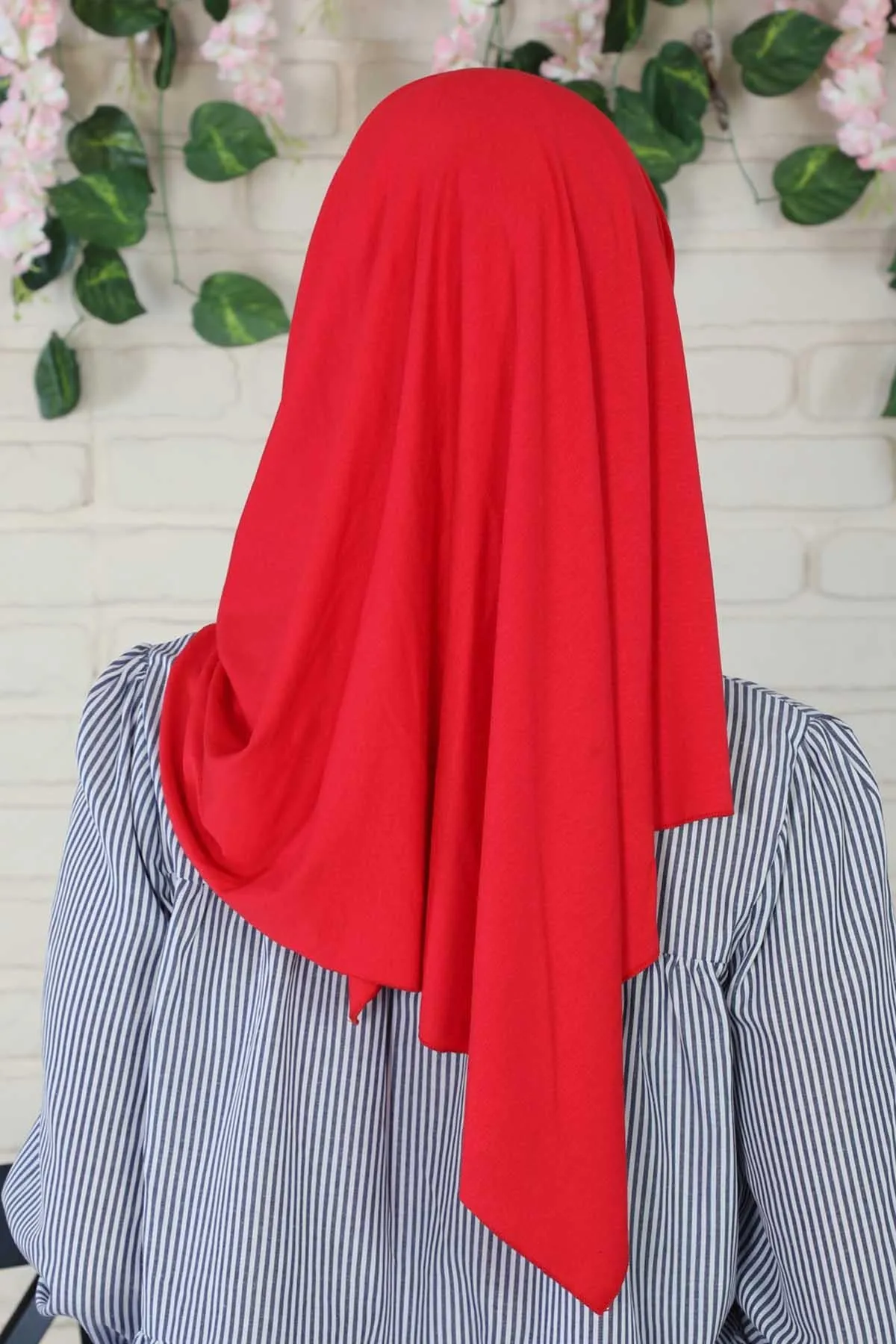 Comfortable Cross Stitched Jersey Shawl Practical Cotton Hijab for Women, Front Cross-Stitched Shirred Jersey Hijab Shawl,CPS-45