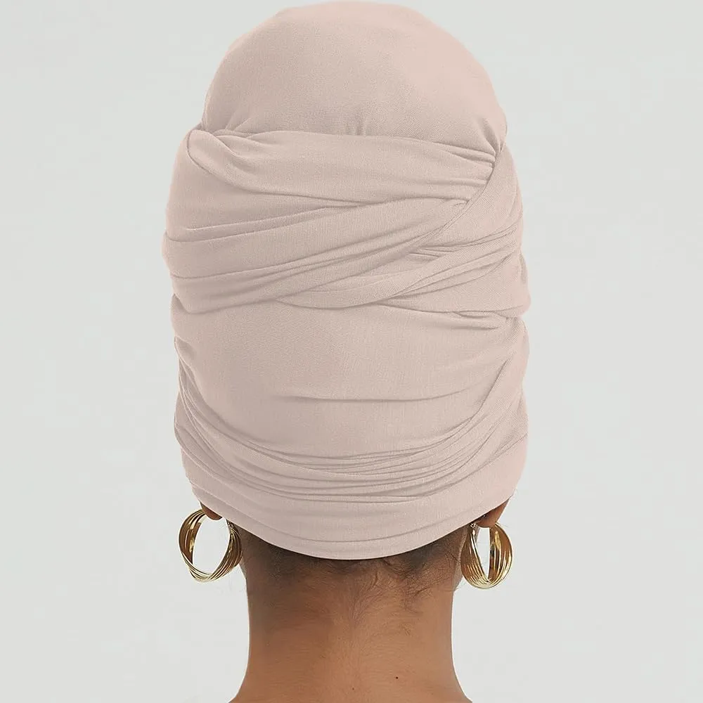 corciova Long Soft Head Wrap Turban Headband for Black Women Two Way Stretch Fashion African Head Covering Jersey Hijab Scarf