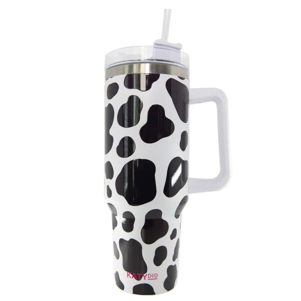 Cow Print Tumbler Cup with Handle