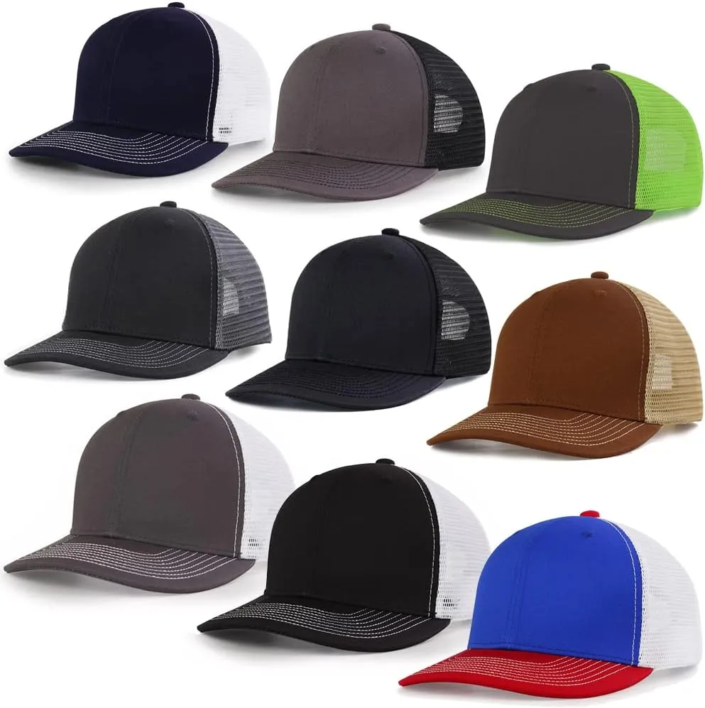 Custom Logo Embroidered Trucker Hats for Men Adjustable Snapback Mesh Cap Great for Outdoors Baseball Cap