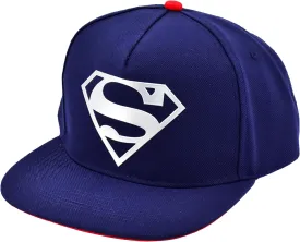 DC Comics Superman Snapback Hat, Adult Baseball Cap with Flat Brim, Navy, One Size