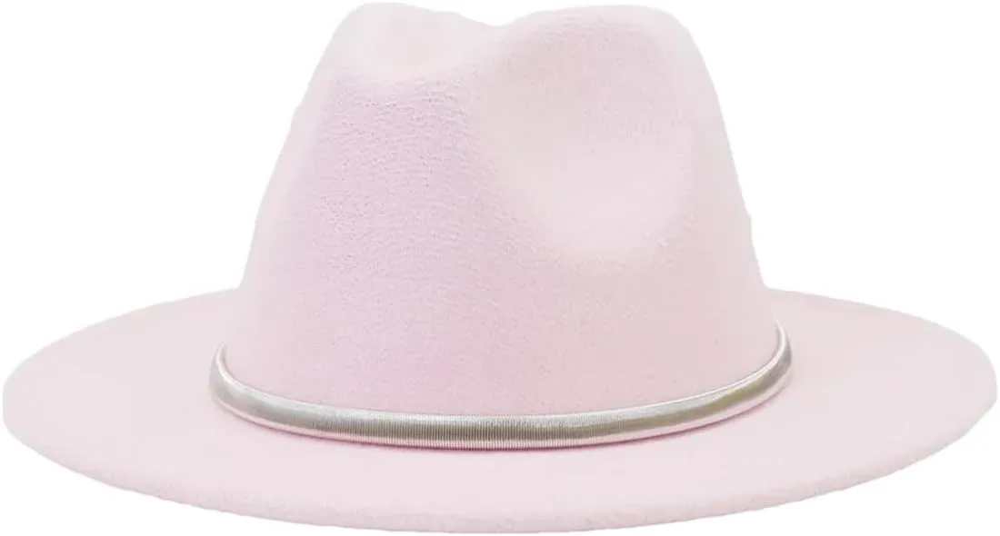 Dcvmvmn Women and Men Fedora Hat Spring Silver Chain Jazz Hat Winter Unisex Hat Light Winter Hat