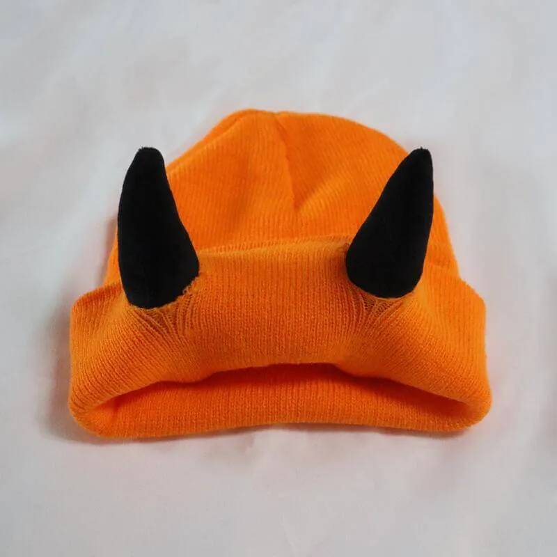 Demon Horned Knitted Beanie Hat