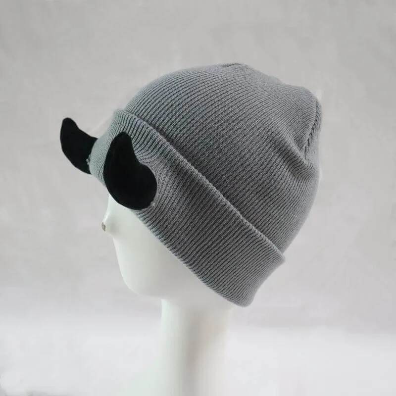 Demon Horned Knitted Beanie Hat