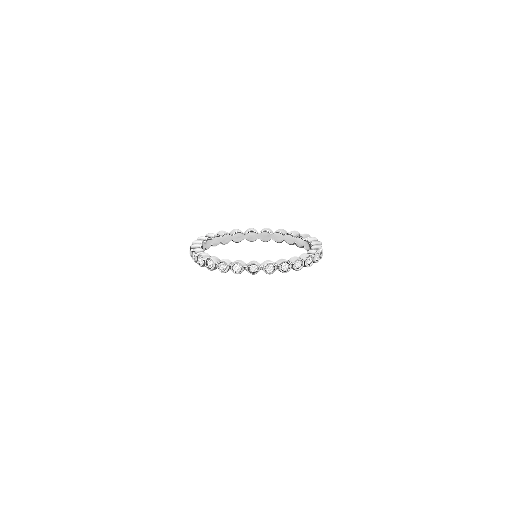 Diamond Bubble Ring - 14K White Gold