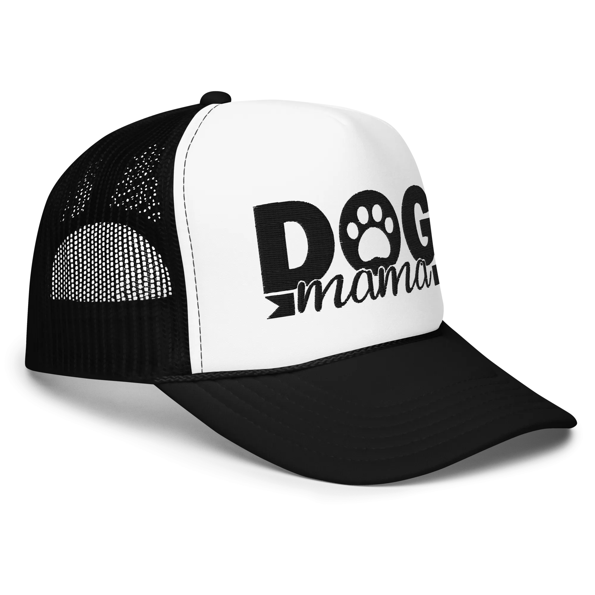Dog Mama Trucker Hat Embroidered Design