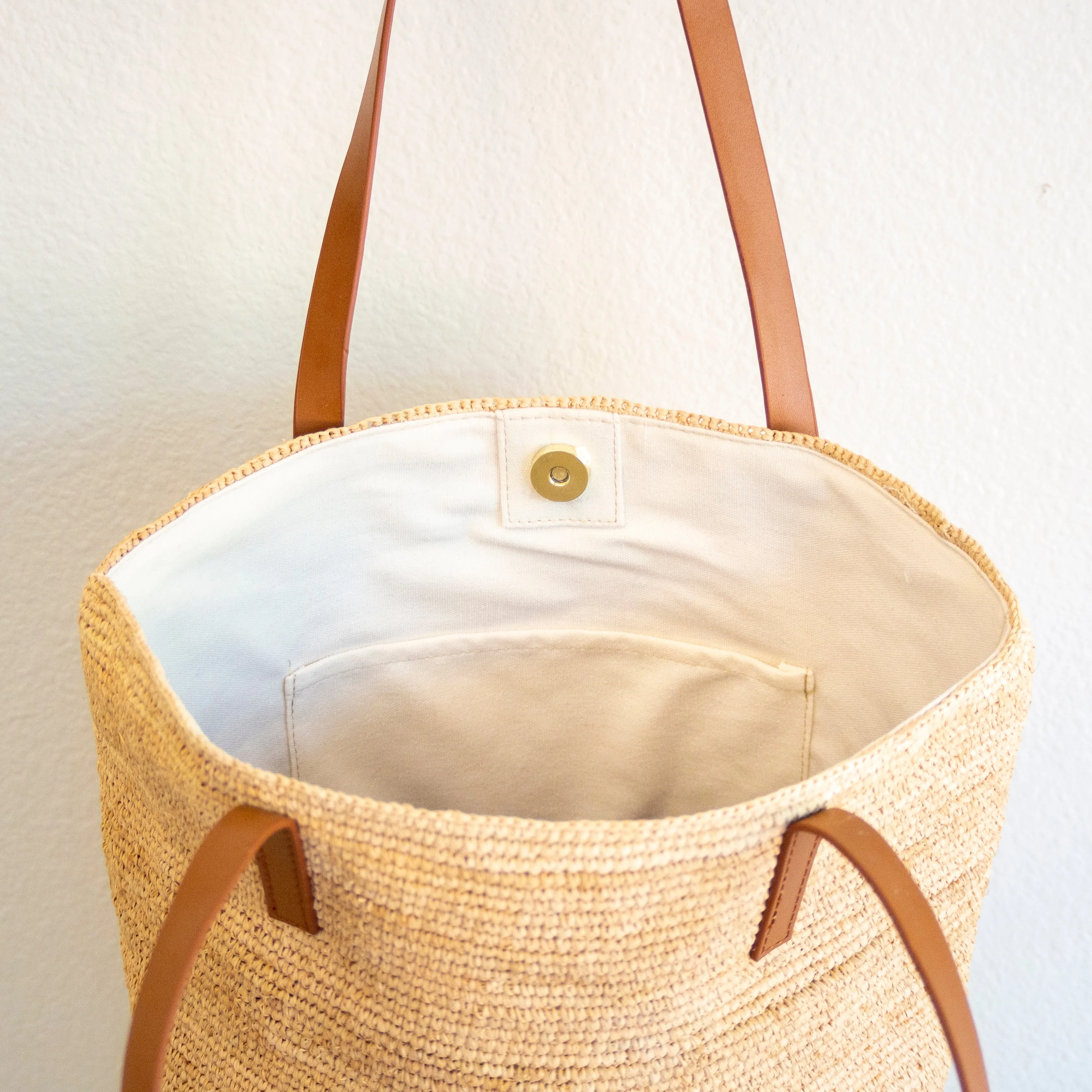 Elena Handbags Women's Large Soft Raffia Woven Summer Straw Tote