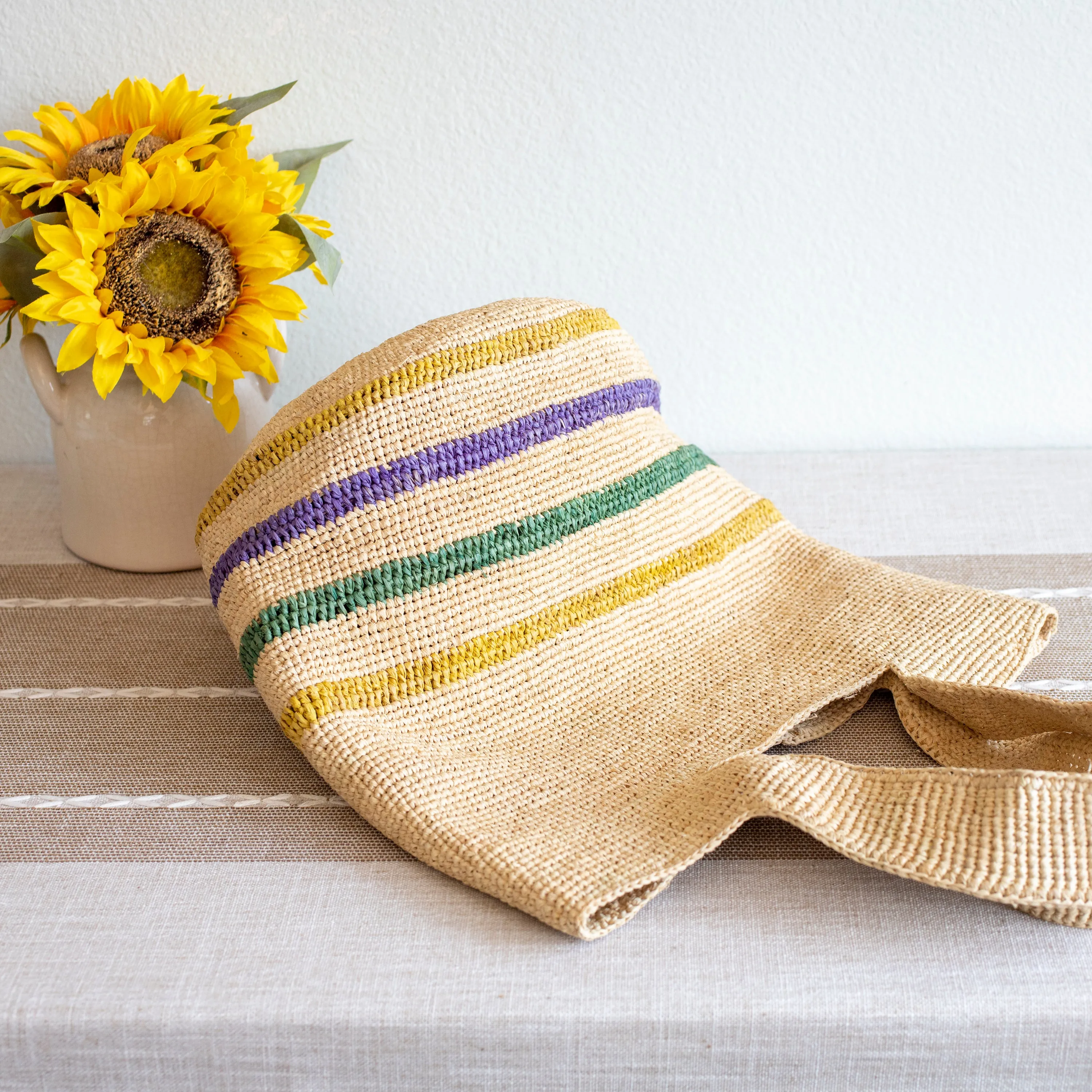 Elena Handbags Women's Large Soft Raffia Woven Summer Straw Tote