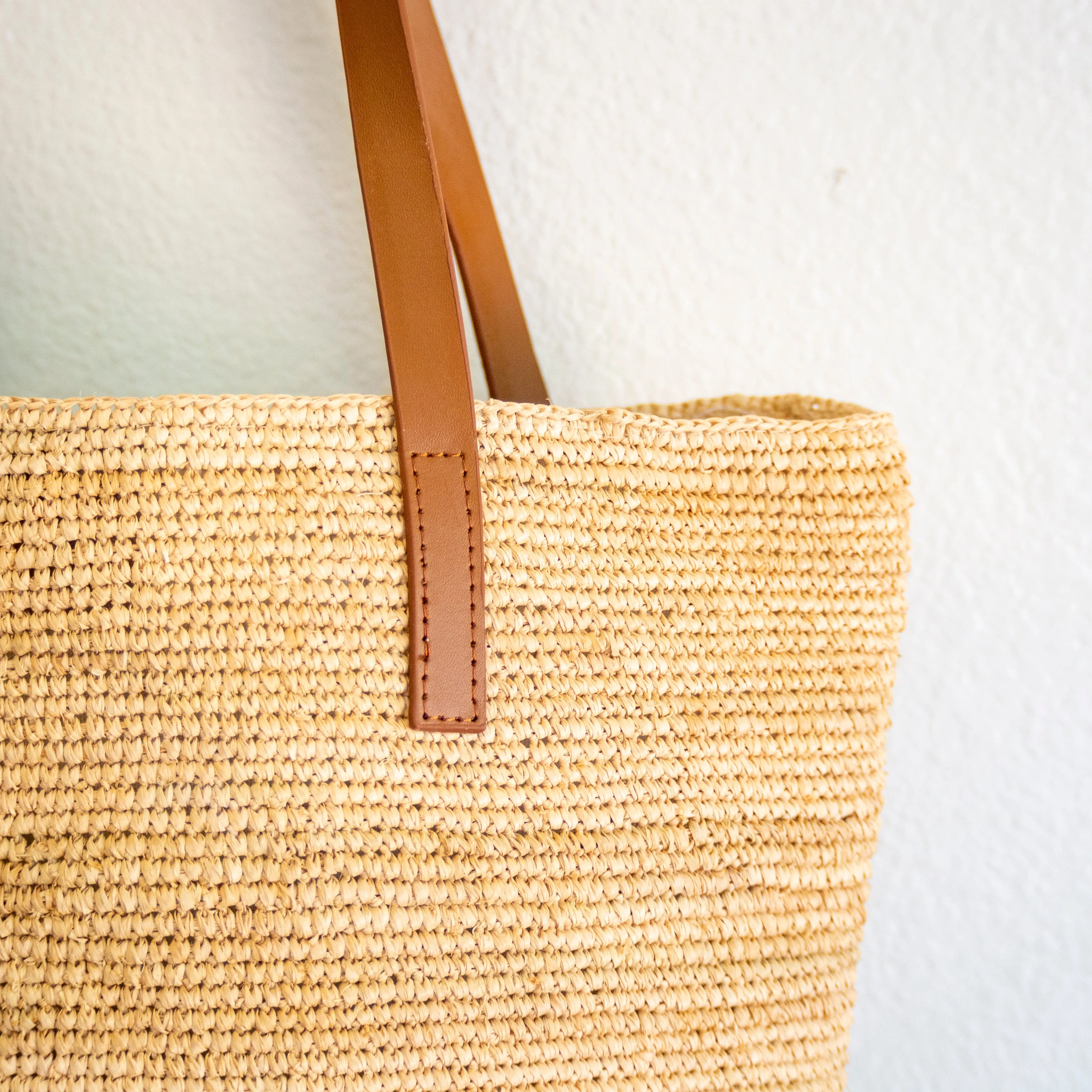 Elena Handbags Women's Large Soft Raffia Woven Summer Straw Tote