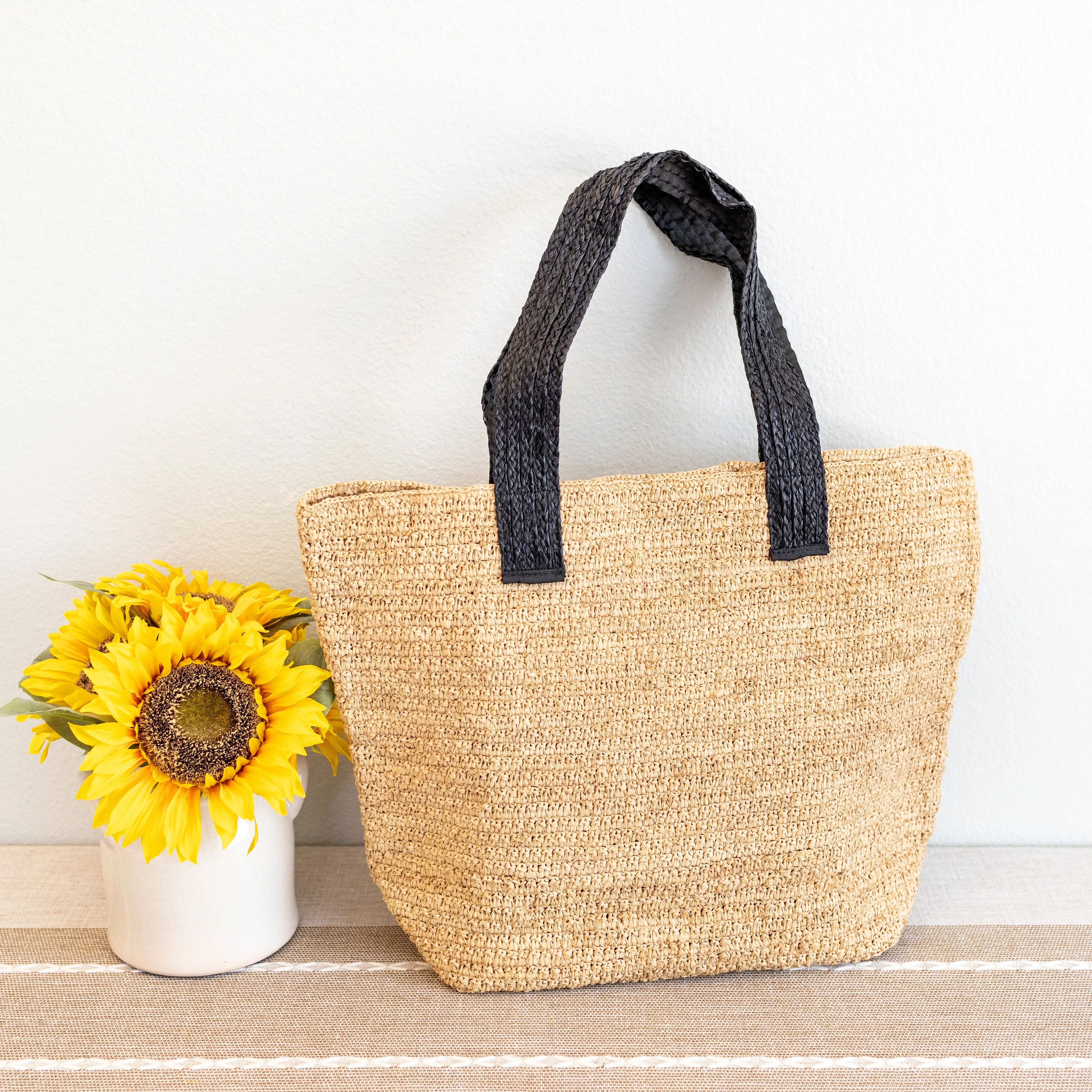 Elena Handbags Women's Large Soft Raffia Woven Summer Straw Tote