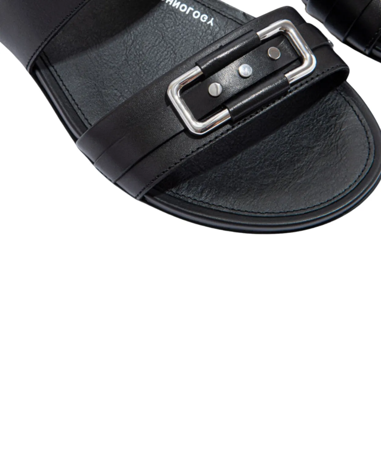 FitFlop Gracie Stud-Buckle Leather Back-Strap Sandals Black