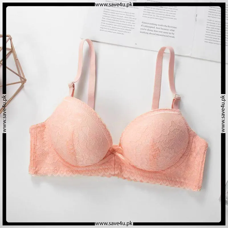 Full Lace Trim Design Elegant Push Up Bra