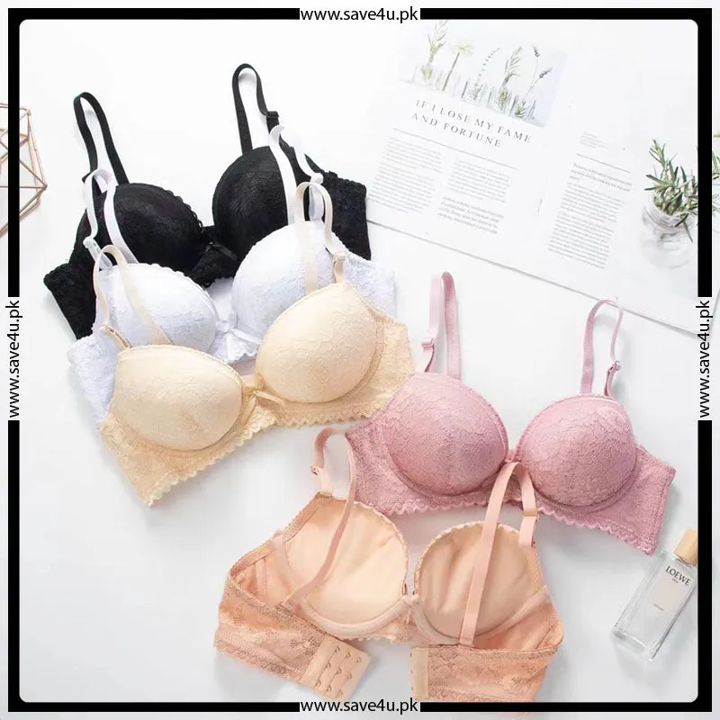 Full Lace Trim Design Elegant Push Up Bra
