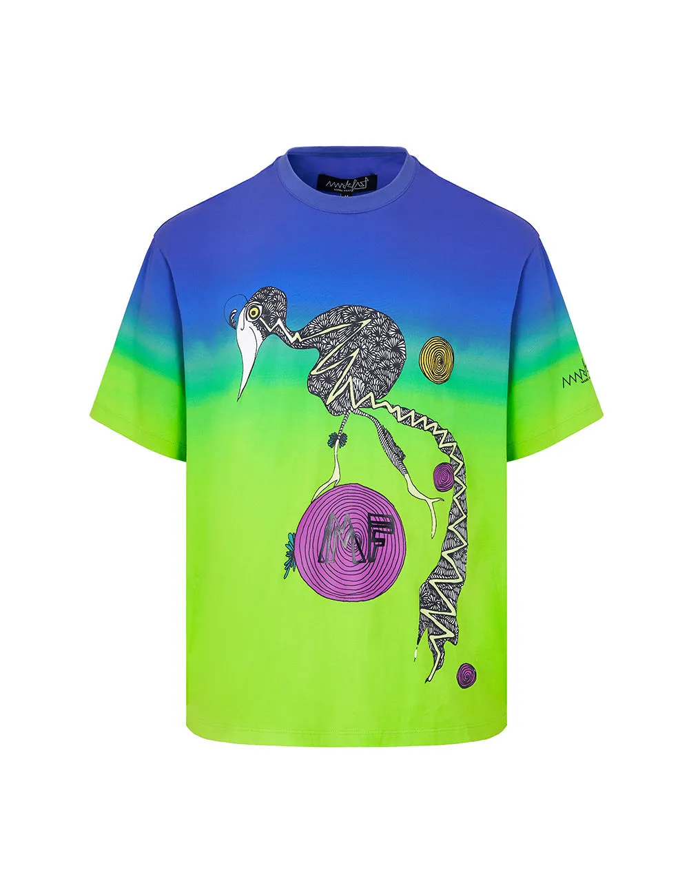Graffiti prints simple round neck