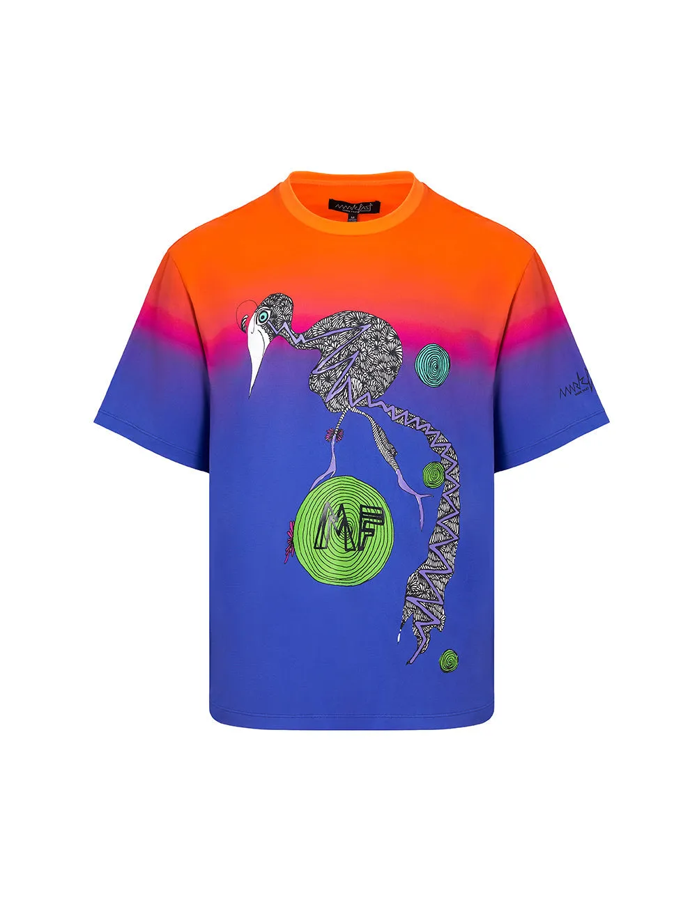 Graffiti prints simple round neck