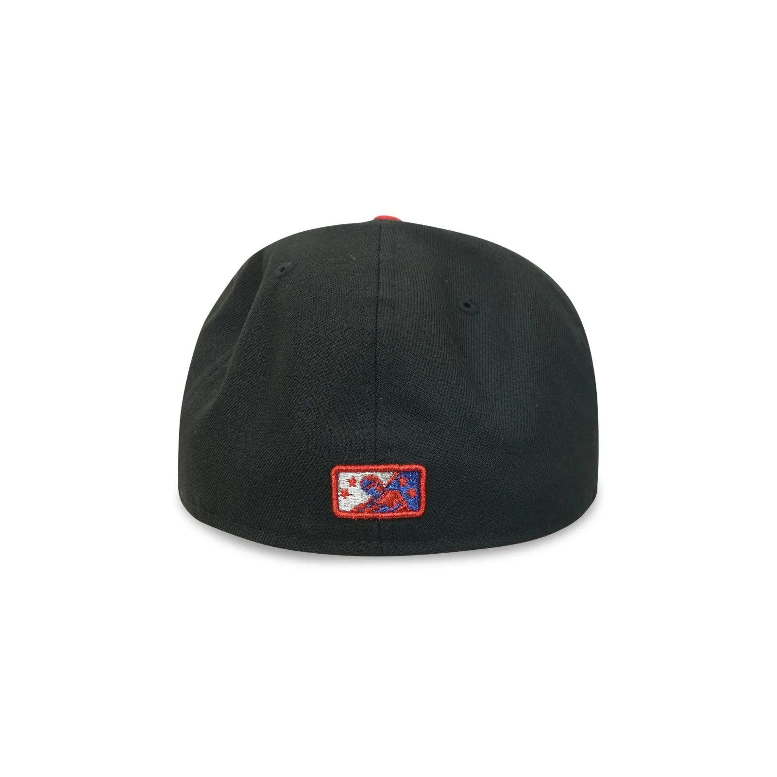Gwinnett Stripers New Era “Jaws” Splashing Fish Black Blue Reef Scarlet 5950 Fitted Cap