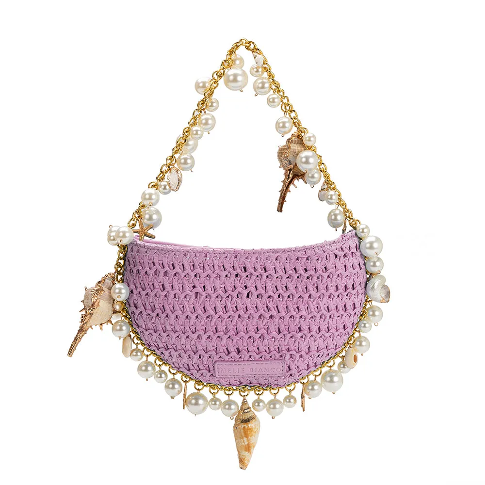 Isla Lavender Small Straw Top Handle Bag - FINAL SALE
