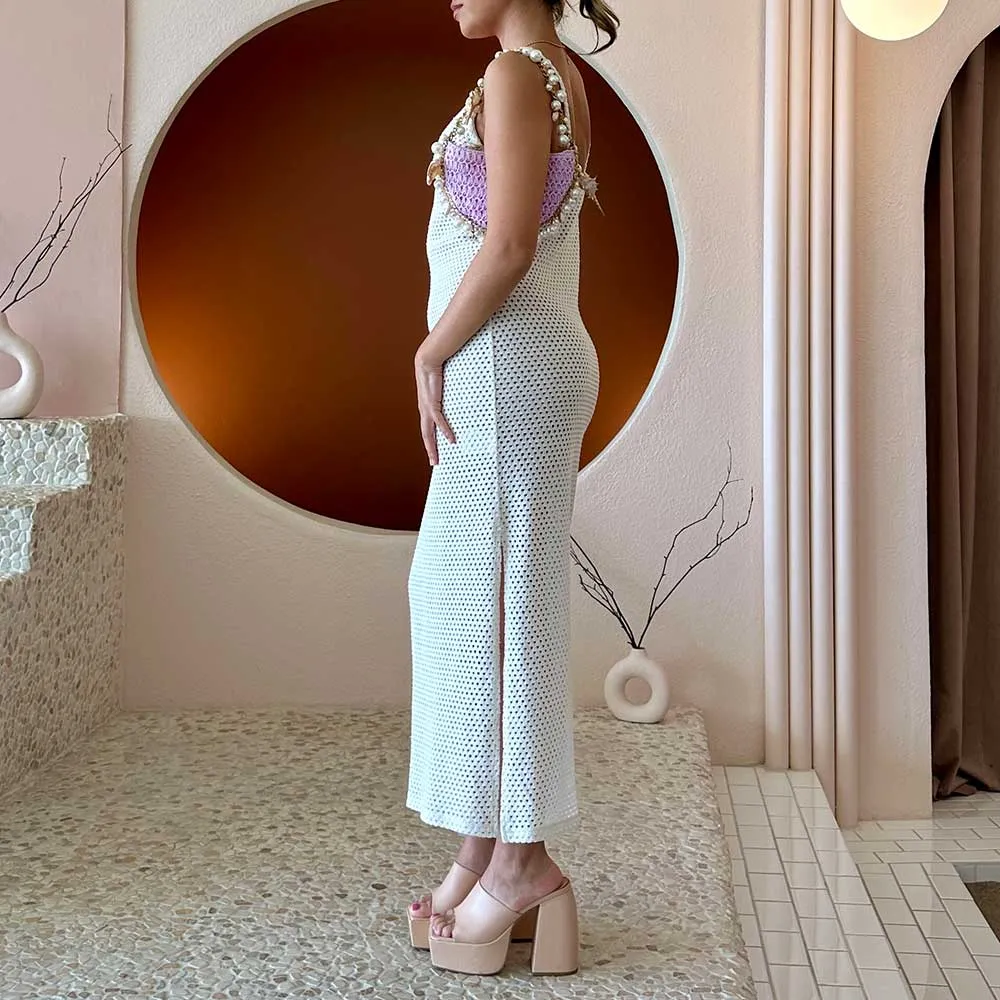 Isla Lavender Small Straw Top Handle Bag - FINAL SALE