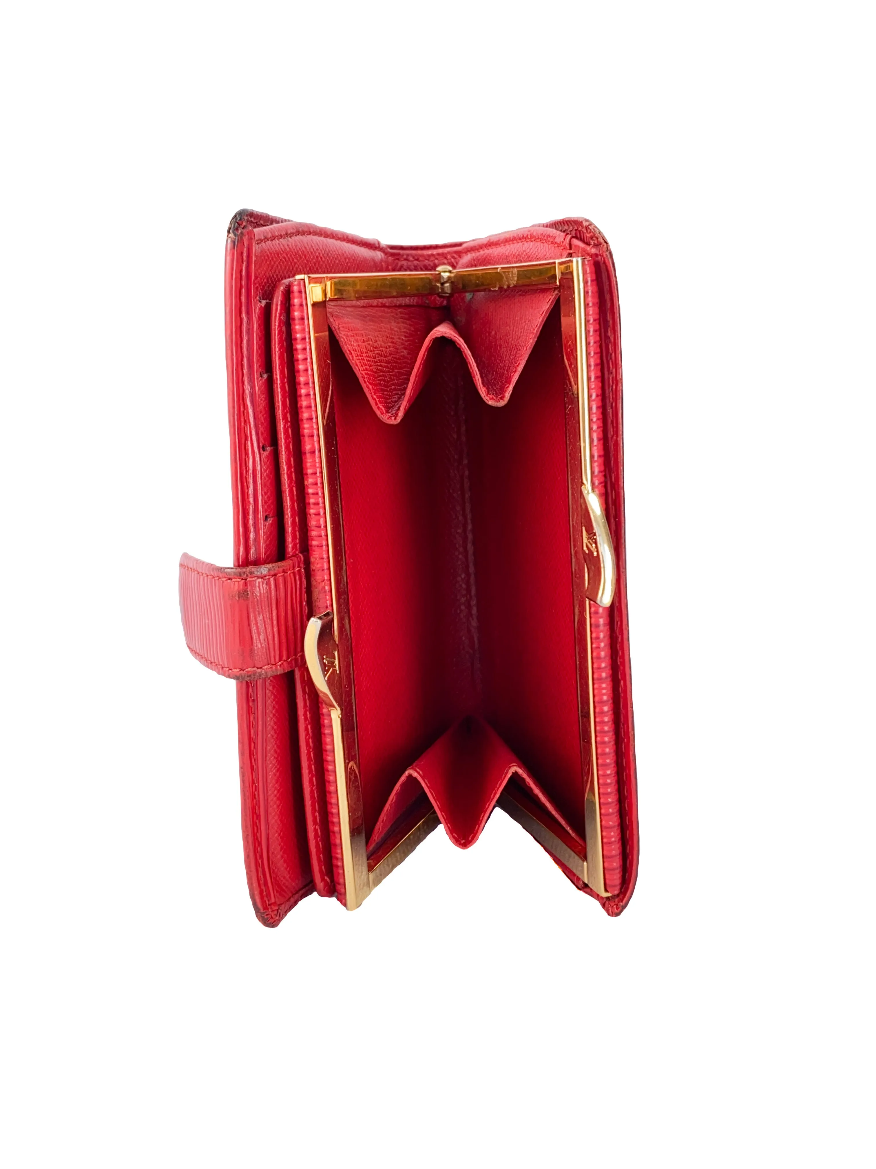 Louis Vuitton epi red leather French Purse wallet