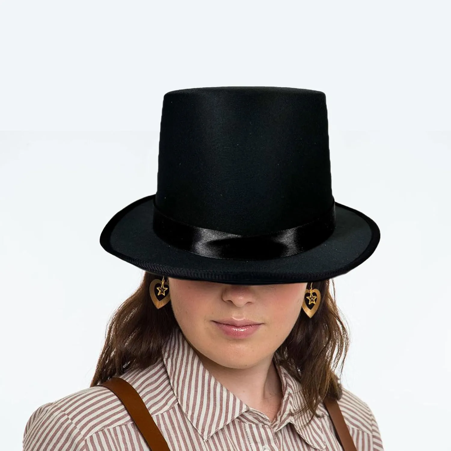 Magicians Hat for Men Women with Belt Fedoras Hat Cosplay Costume Props Hat Jazzy Caps Stage Show Ceremony Hat