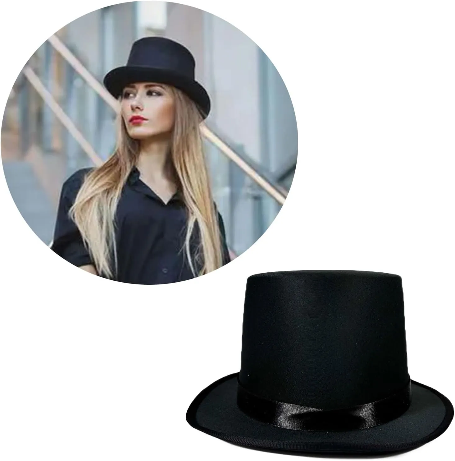 Magicians Hat for Men Women with Belt Fedoras Hat Cosplay Costume Props Hat Jazzy Caps Stage Show Ceremony Hat