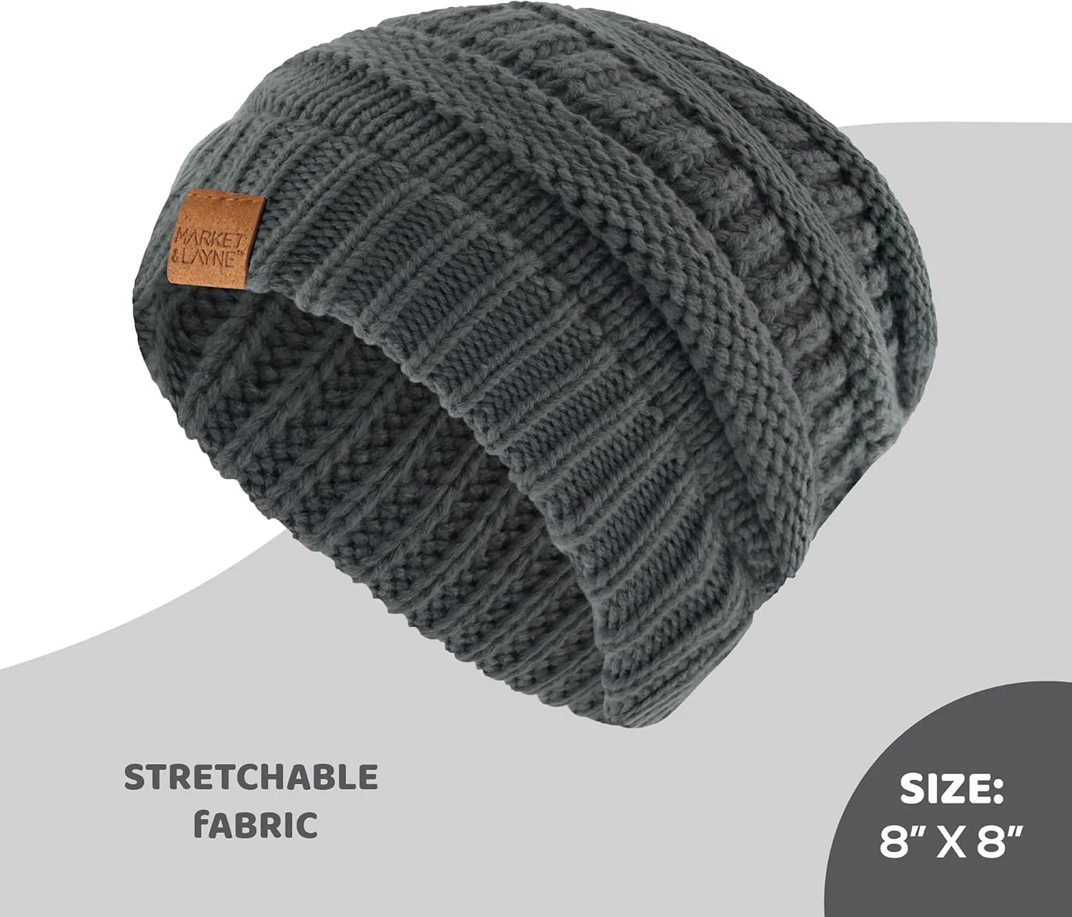 Market & Layne Beanies Women Warm Winter Beanie for Women Thick Chunky Knit Beanie Hats for Women Winter Hats for Women
