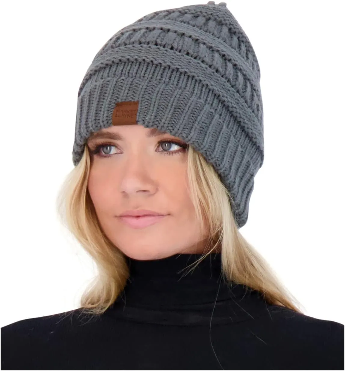 Market & Layne Beanies Women Warm Winter Beanie for Women Thick Chunky Knit Beanie Hats for Women Winter Hats for Women