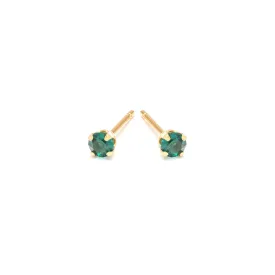 May Birthstone 14k Gold Plated Stud Earrings