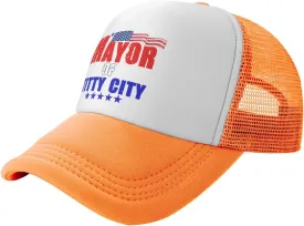 Mayor of Titty City Men's Black Adjustable Baseball Cap Vintage Dad Hat Trucker Cap
