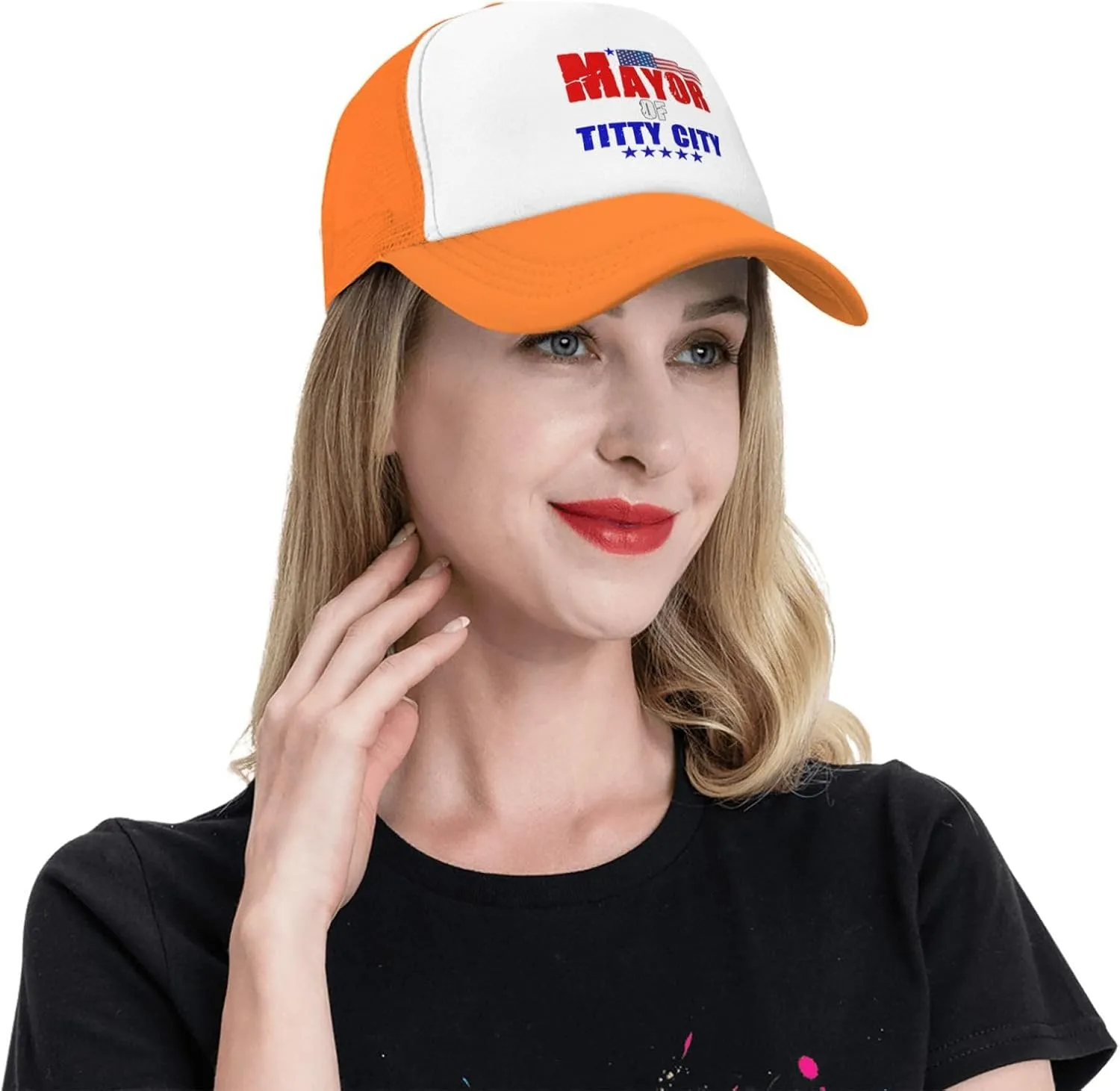 Mayor of Titty City Men's Black Adjustable Baseball Cap Vintage Dad Hat Trucker Cap