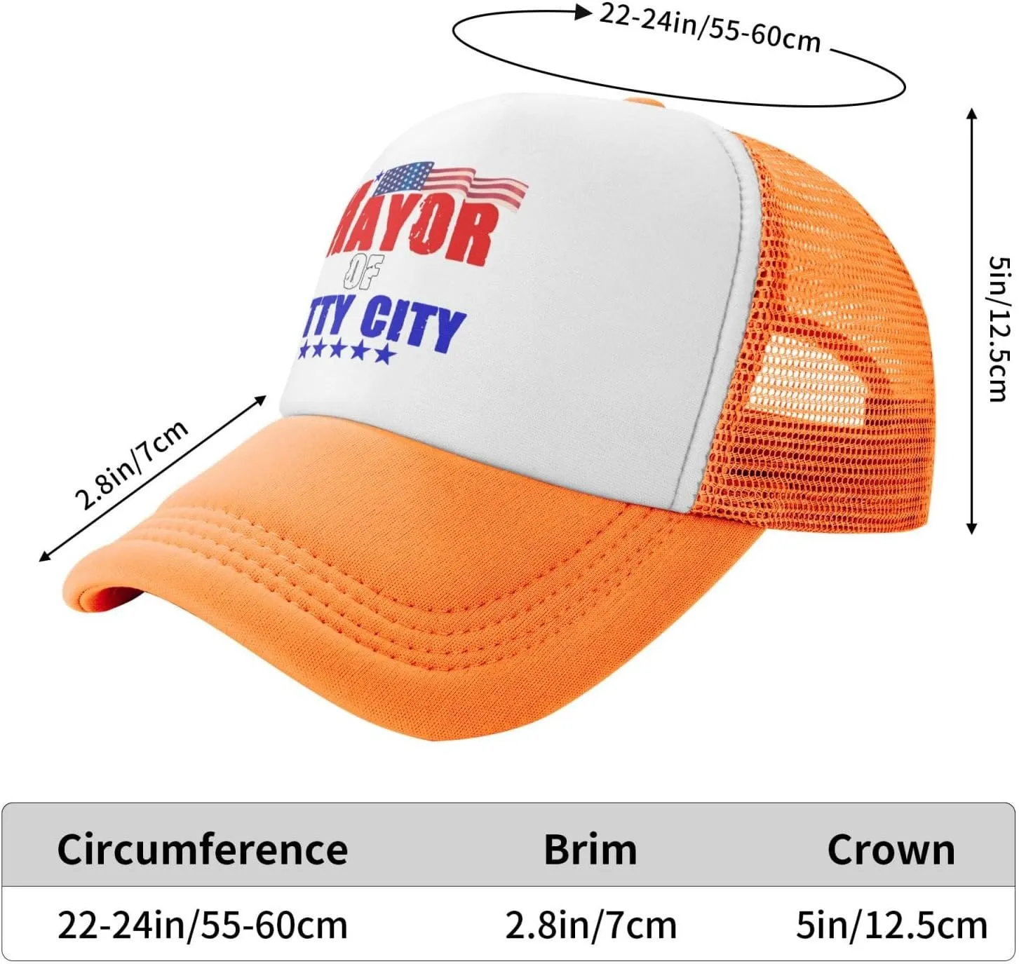 Mayor of Titty City Men's Black Adjustable Baseball Cap Vintage Dad Hat Trucker Cap