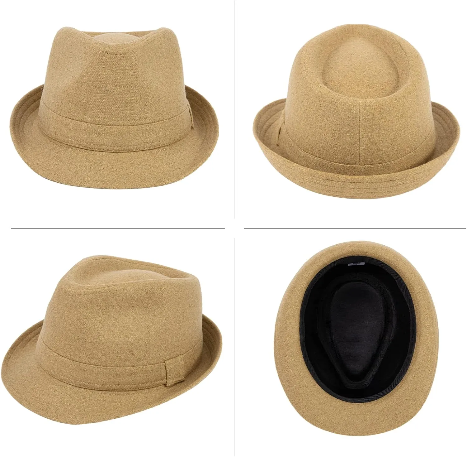 Men's Classic Manhattan Structured Trilby Fedora Hat for Women