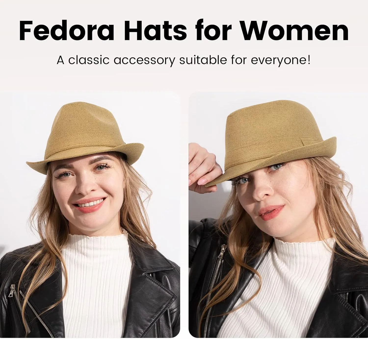 Men's Classic Manhattan Structured Trilby Fedora Hat for Women