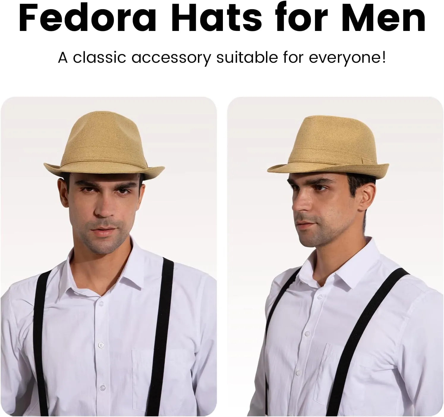 Men's Classic Manhattan Structured Trilby Fedora Hat for Women