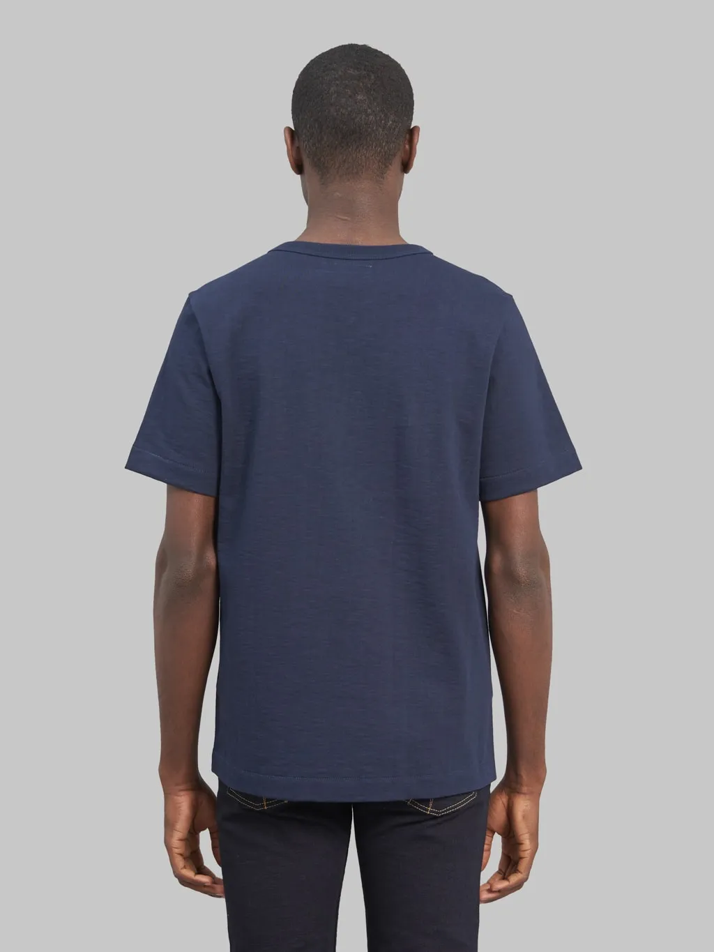 Merz b. Schwanen 2S14 Super Heavyweight 13.4oz Crewneck Loopwheeled Relaxed Fit T-Shirt Ink Blue