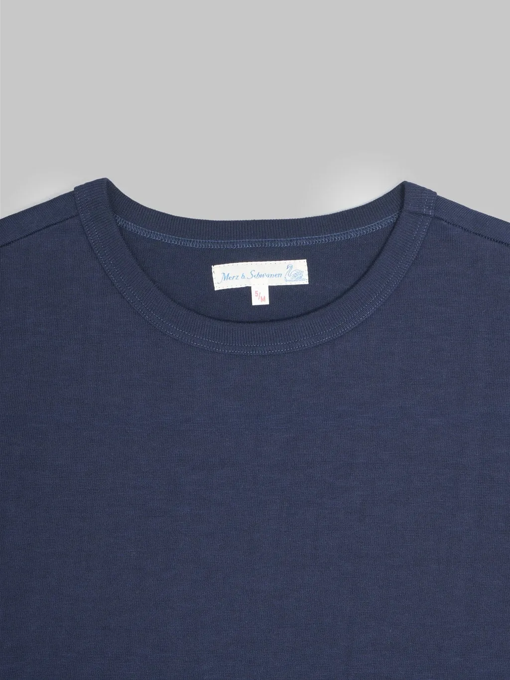 Merz b. Schwanen 2S14 Super Heavyweight 13.4oz Crewneck Loopwheeled Relaxed Fit T-Shirt Ink Blue